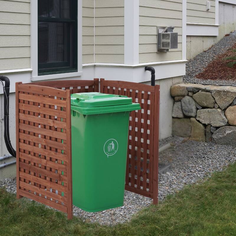 3-Panel Outdoor Air Conditioner Fence Screen, Outside Wood Privacy Fence, 32" W x 38" H