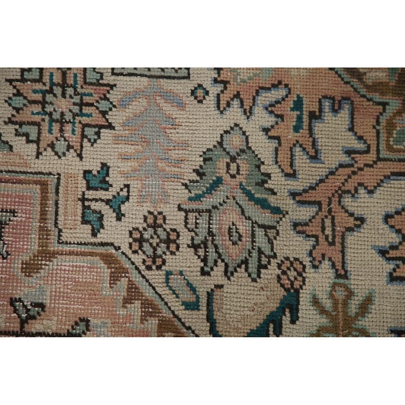 Geometric Tabriz Persian Vintage Rug Handmade Living Room Wool Carpet - 7'11" x 11'1"