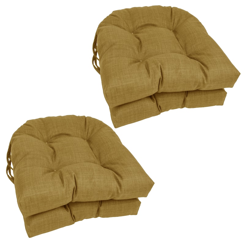 16-inch U-Shaped Indoor/Outdoor Chair Cushions (Set of 4) - 16" x 16" - Wheat