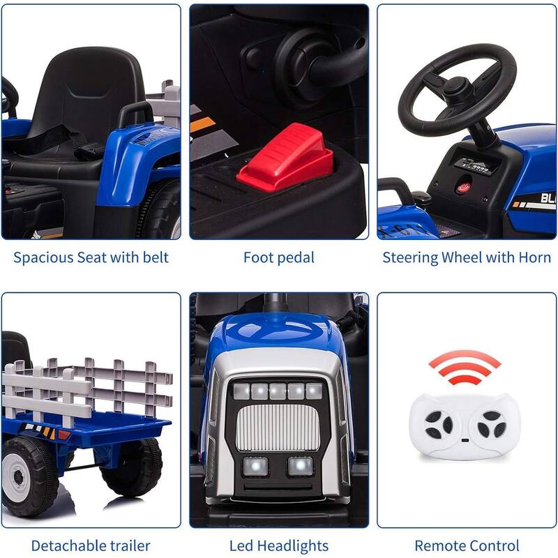 12V Ride on Tractor with Trailer & Remote Control