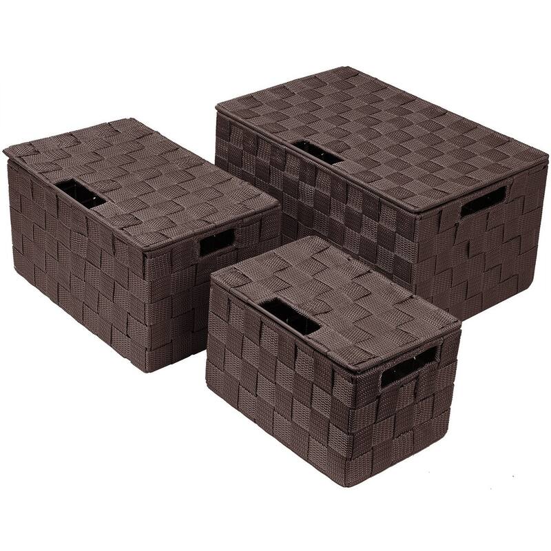 Weave Stackable Basket Set, 3 Pieces