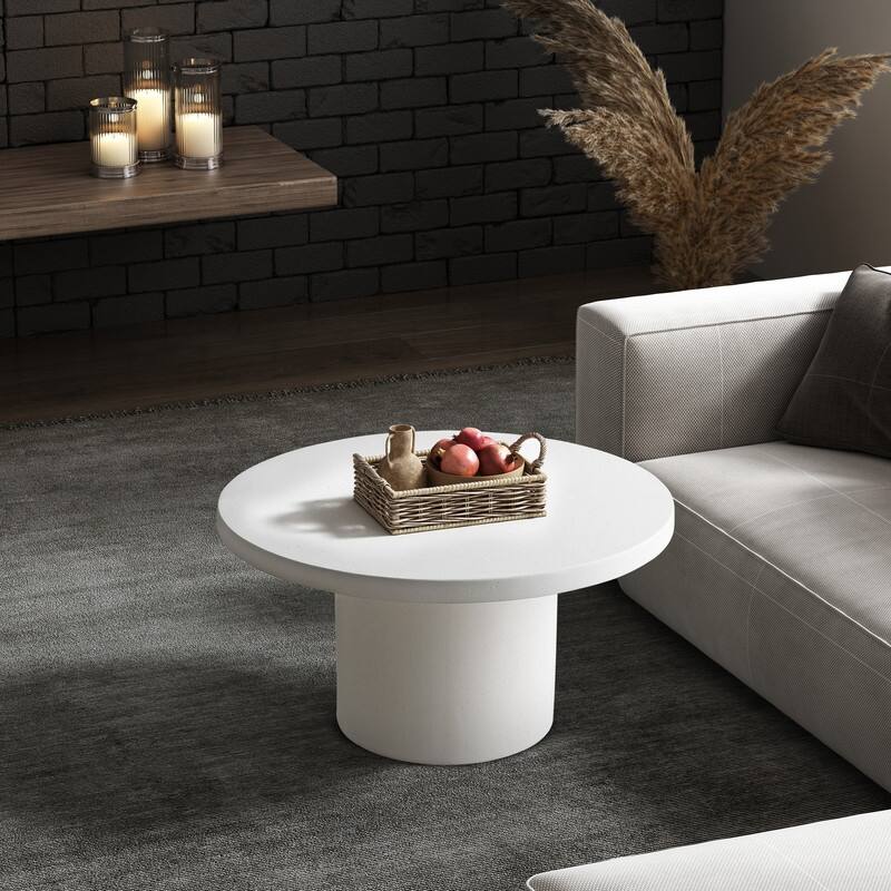 Travertine Round Coffee Table Circle Pedestal Table