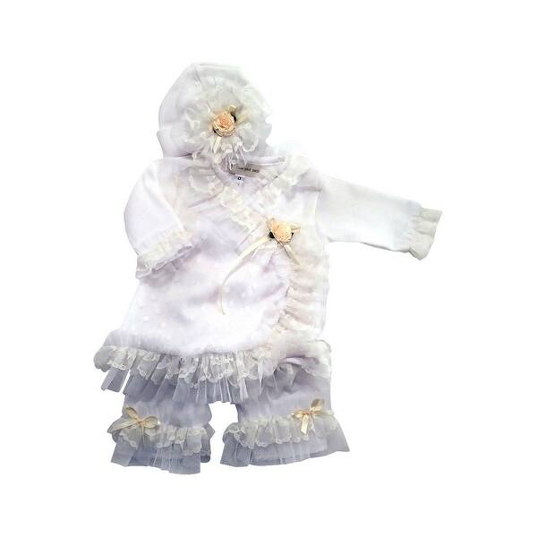 Shop Nick And Nellie Baby Girls White Cream Bows 3 Pc Layette Take