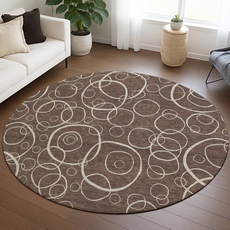 Machine Washable Indoor/ Outdoor Contemporary Nexus Chantille Rug