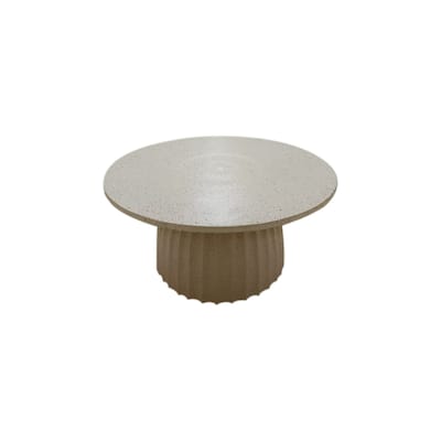 Aluminum Coffee Table with Chiseled Base - 23.5" - Beige