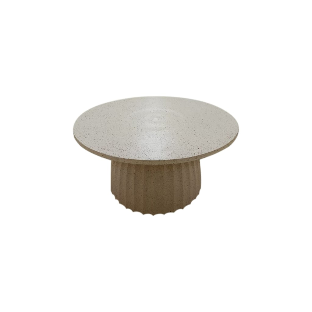 Chiseled Base Aluminum Coffee Table - 27.5" - Beige