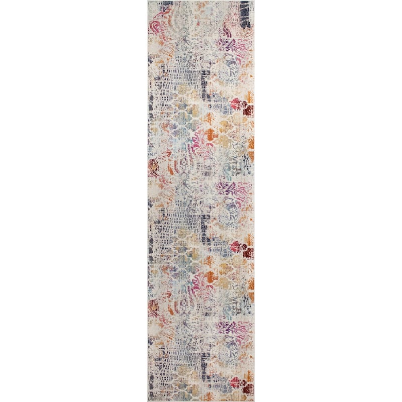 Webster Low-Pile Todd Rug - 3'2" x 12'2" - Ivory/Pink