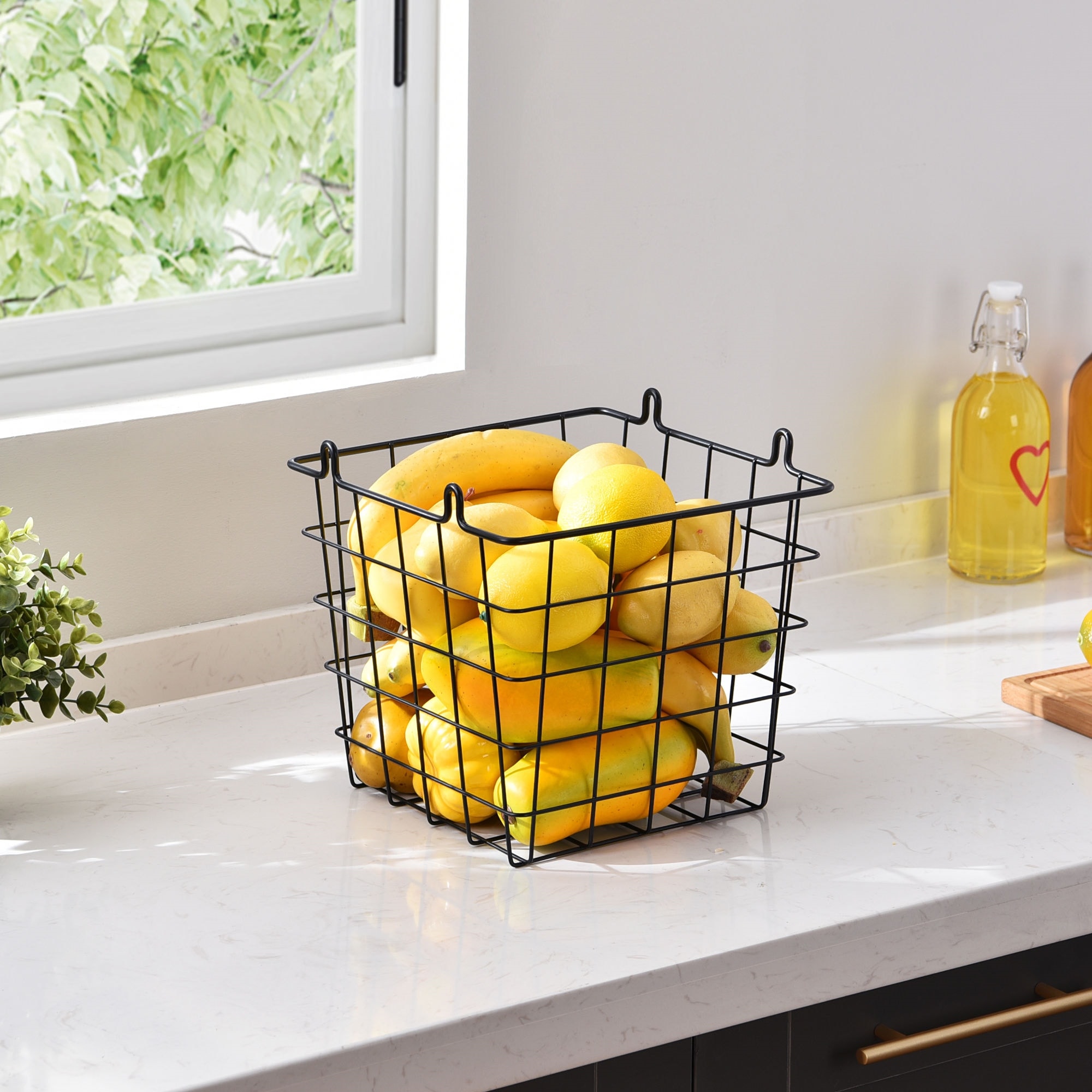 3-Tier Metal Wire Storage Basket Stand with Removable Baskets