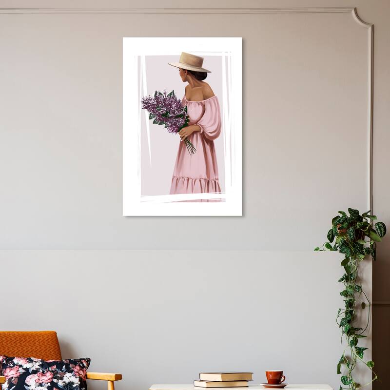 Wynwood Studio Canvas Fashion and Glam Purple Bouquet Pink and Shabby Chic Wall Art Canvas Print - 30 x 20