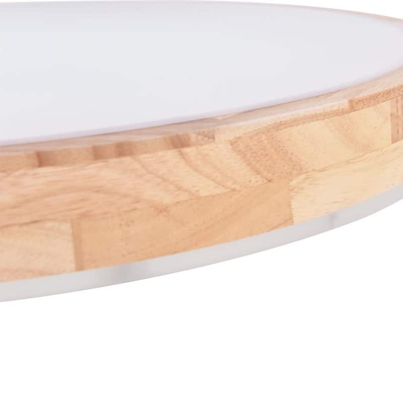 Dimmable Round Wooden LED Flush Mount Ceiling Light