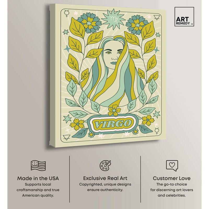 Virgo Stars Card Canvas by Art Remedy, Gallery Wrapped
