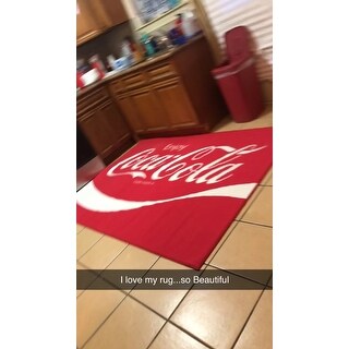 Shop Coca Cola Enjoy Logo Red Non Slip Indoor Outdoor Area Rug Carpet Overstock 26043945