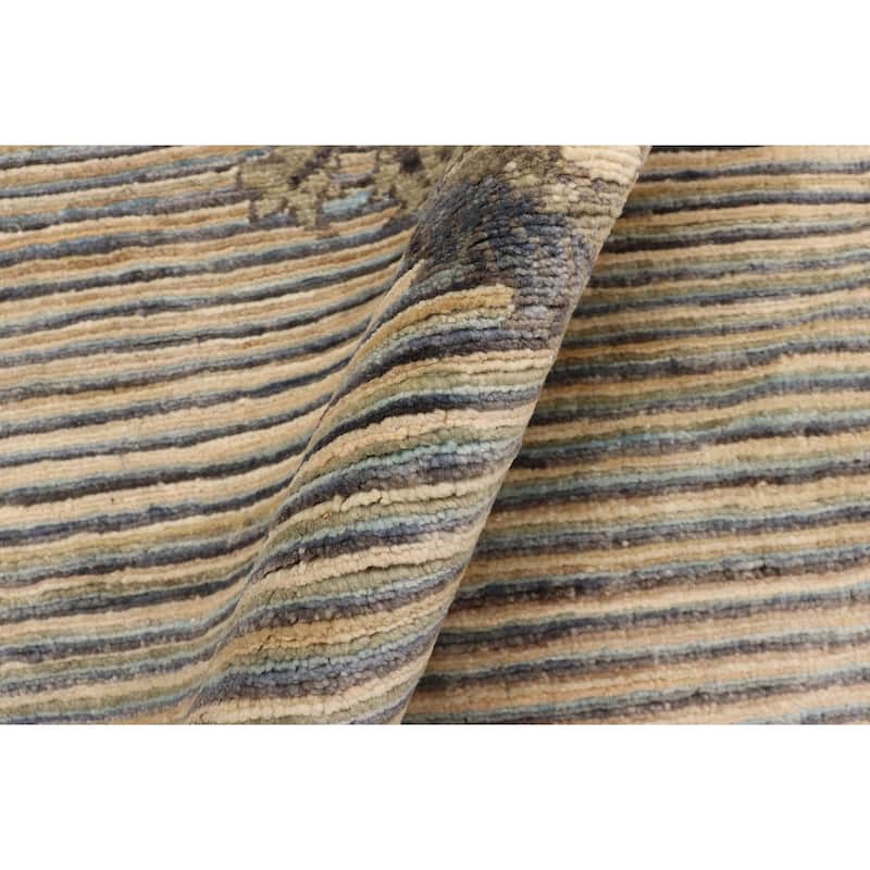 Vintage Inspired Gabbeh Floral Medallion Hand Knotted Area Rug