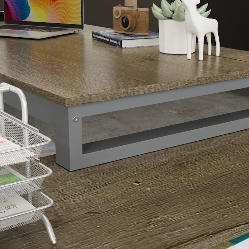 55" L-Shaped Computer Desk - Storage Workstation - 5 Colors Large