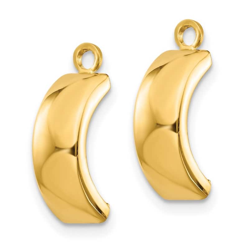 Curata 14k Yellow Gold Polished Earrings Jackets (5mmx12mm)