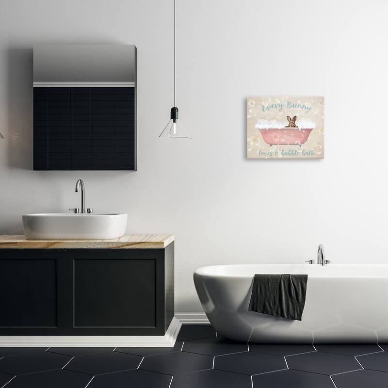 Stupell Every Bunny Loves Baths Canvas Wall Art Design By Susan Arnot