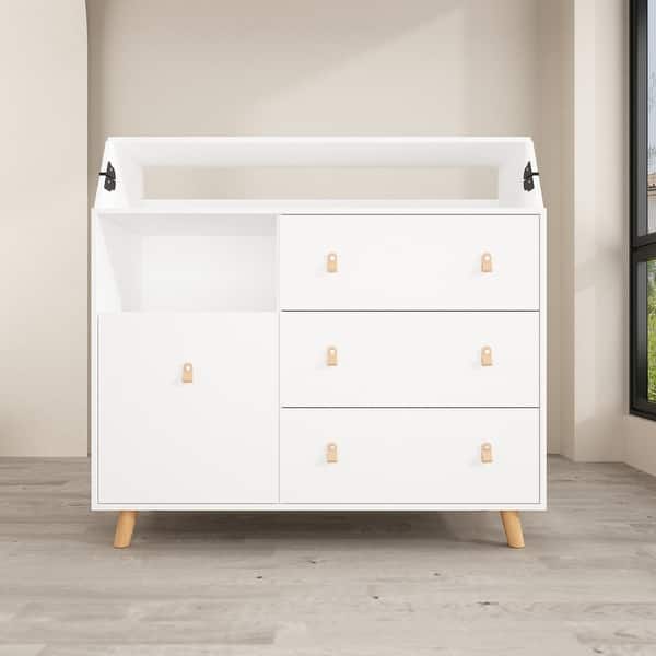 slide 2 of 14, 45" Dresser Baby Changing Table Safe and Comfortable Diaper Changes