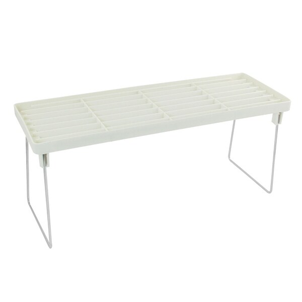 Shop Unique Bargains Kitchen Home Desk Table White Silver Tone Plastic