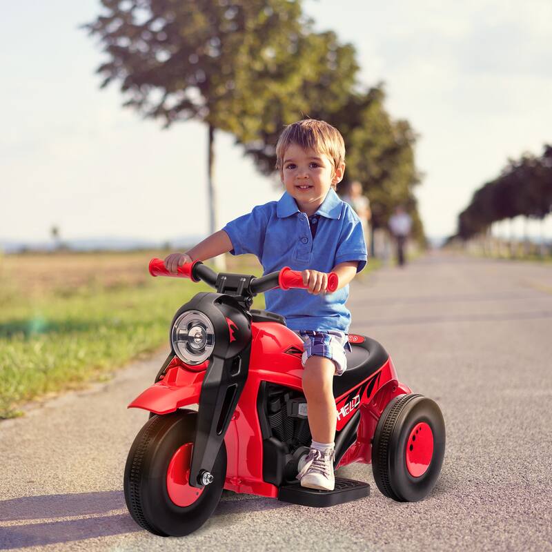Kids Electric Bubble Motorbike 6V Ride-On Toy with Music, LED Headlight, Forward/Reverse, and Safe Design
