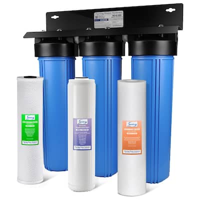 iSpring WGB32B-DS Whole House Water Filter System w/ Sediment, Anti-Scale, and Carbon Block Water Filters
