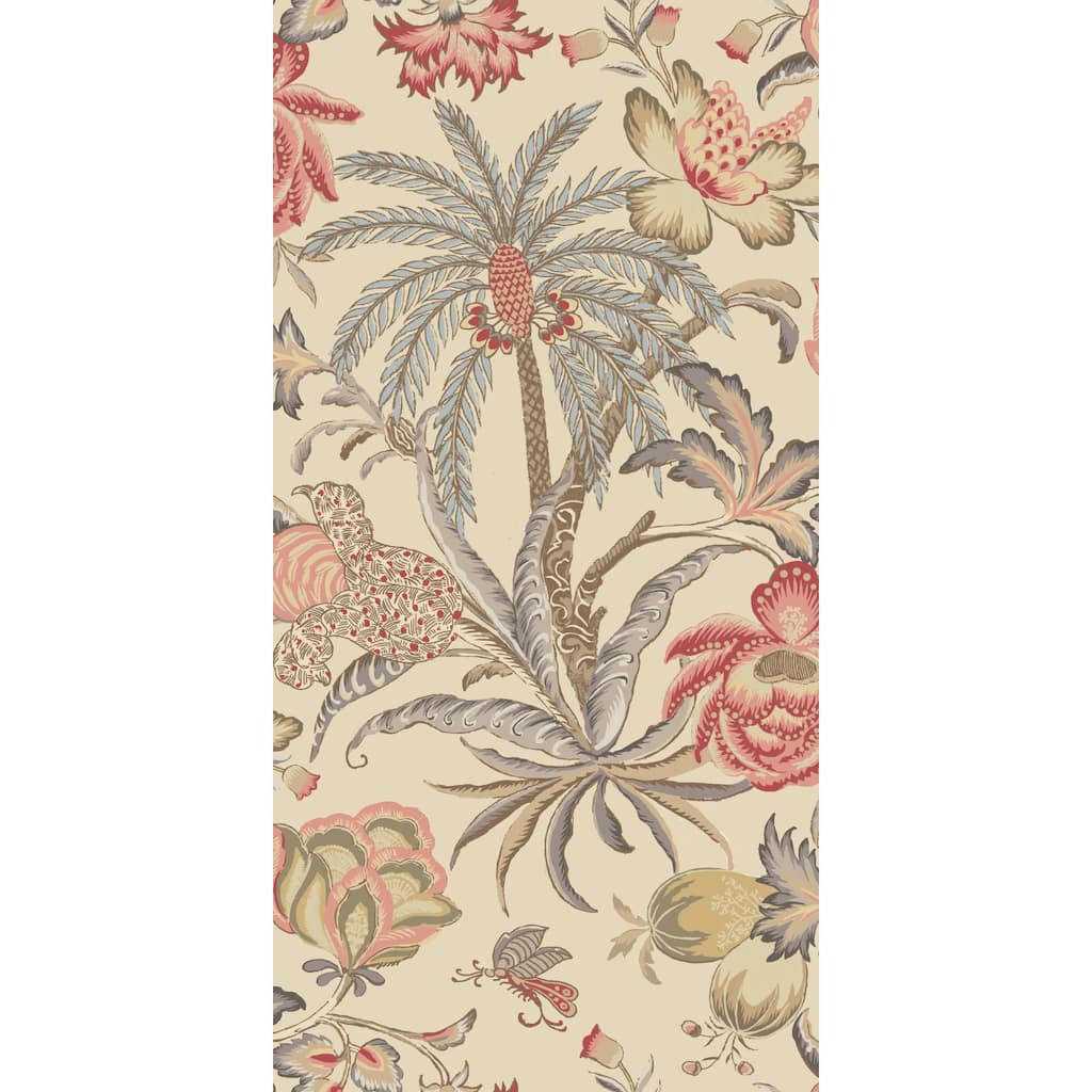 Waverly Taupe & Pink Exotic Curiosity Peel and Stick Wallpaper