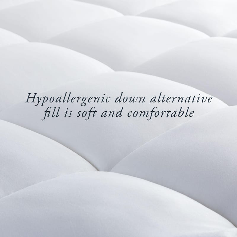 Lucid Pillow Top and 2-inch Gel Memory Foam Mattress Topper - Blue/White - Blue/White