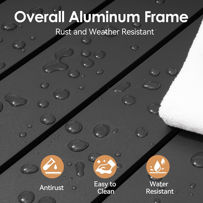 7/9PC Outdoor Aluminum Expandable Patio Dining Sets Extension Table with Rattan Chair