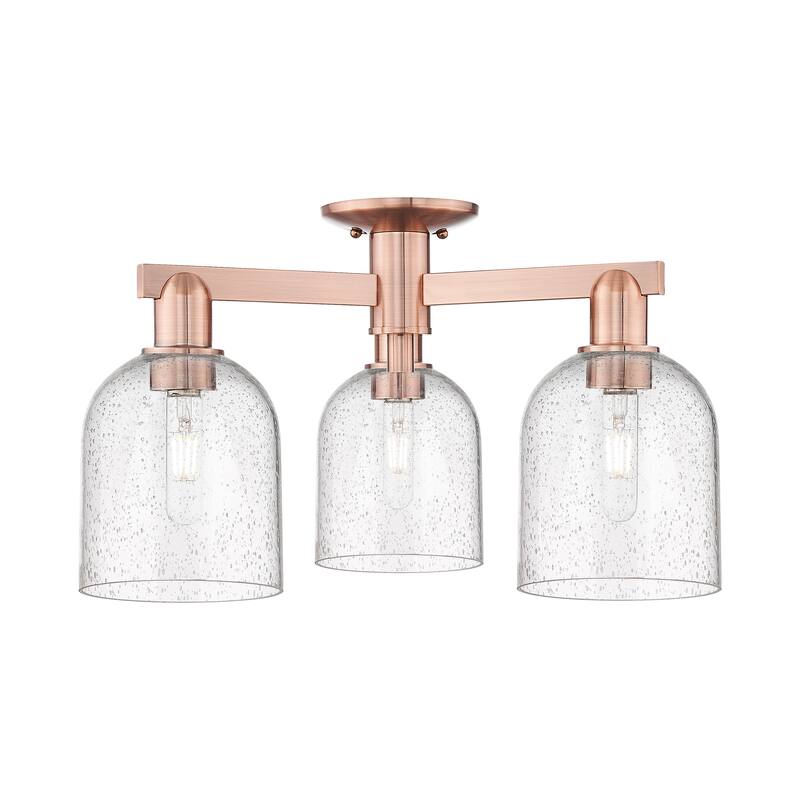 Innovations Lighting Endless Possibilities Arcadia - Bella - 3 Light 23" Semi-Flush Mount - Antique Copper/Seedy