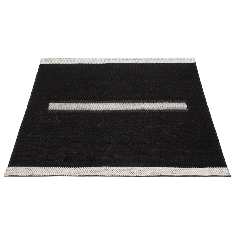 ECARPETGALLERY Braid weave Sienna Black Wool Rug - 5'9 x 6'0