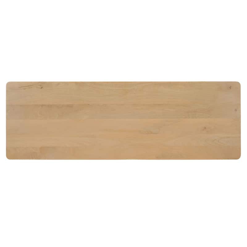 NADAAL STUDIOS Talric Natural Mango Wood 6-Drawer Dresser with Geometric Carved Front