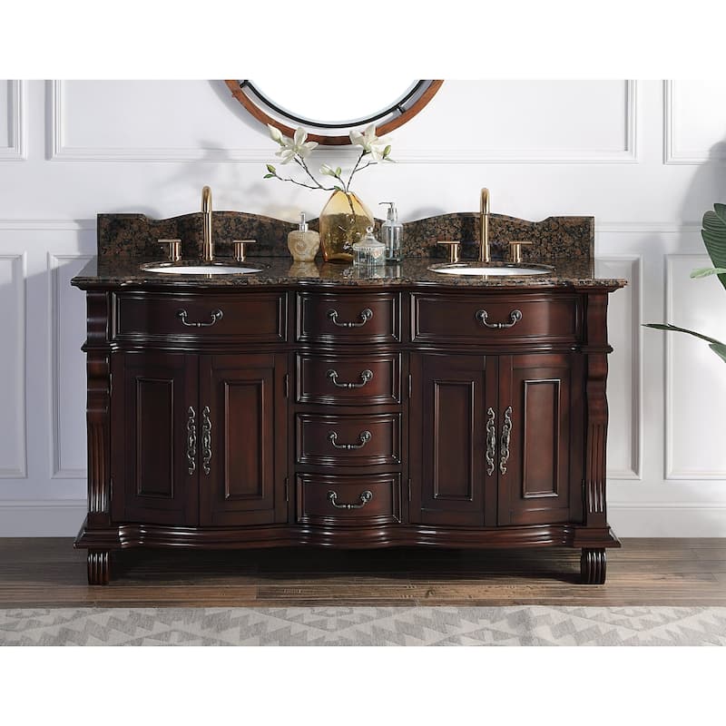 64" Timeless Classic style Hopkinton Double Sink Bathroom Vanity