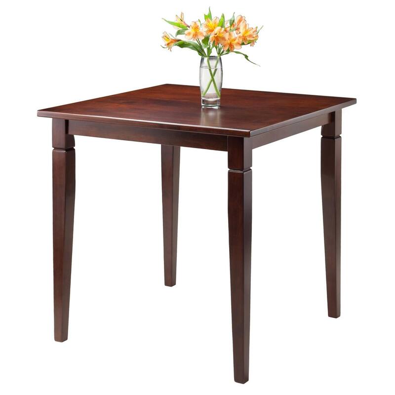 Mid-Century Dining Table - Walnut Solid Wood Table, 29.5" Square, Stylish Kitchen Table for Small Spaces - 29.53