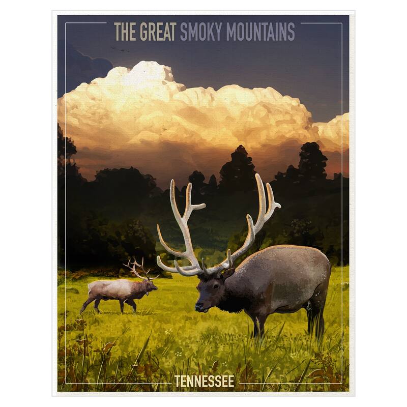 Great Smoky Mountains by Old Red Truck Canvas Art Print