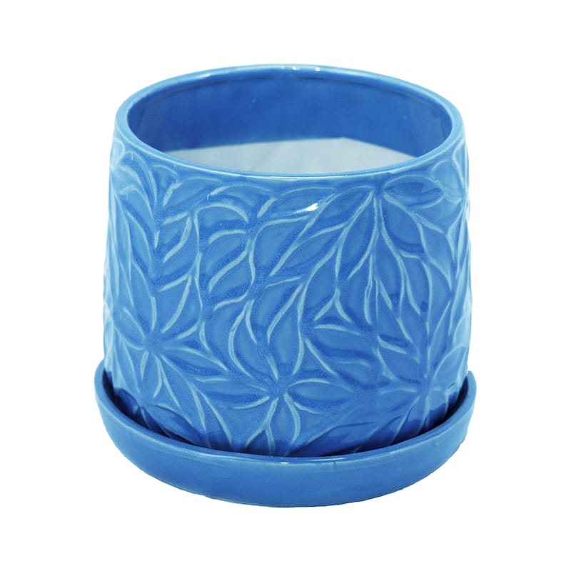 2 Pieces Ceramic Planter Pot, Modern Indoor Outdoor Flowerpot for Patio, Garden, or Windowsills