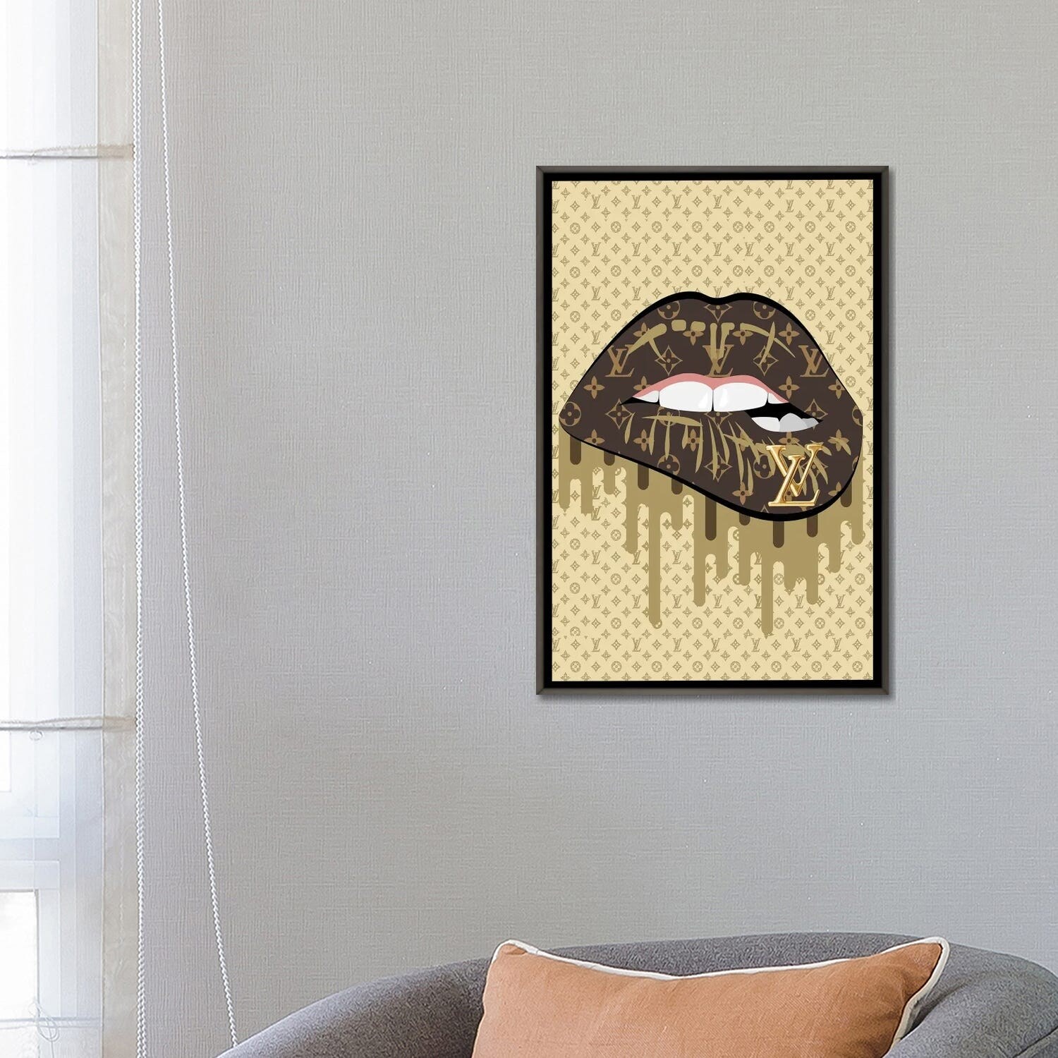 iCanvas Louis Vuitton Gold Lips by Julie Schreiber - Bed Bath