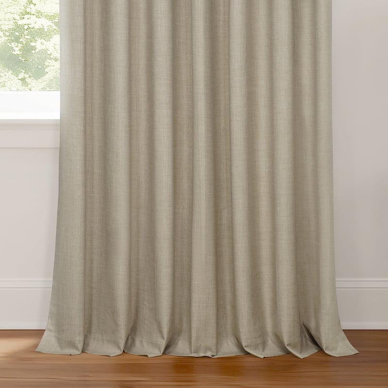 Exclusive Fabrics Extra Wide Performance Linen Blackout Curtains (1 Panel) Thermal Insulated Window Curtains