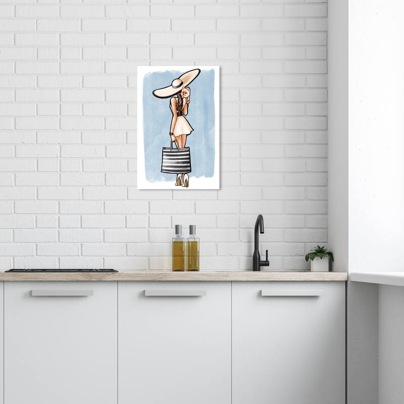 Wynwood Studio Canvas Fashion and Glam Glam with Friend Blue and Light Blue Glam Wall Art Canvas Print - 24 x 16