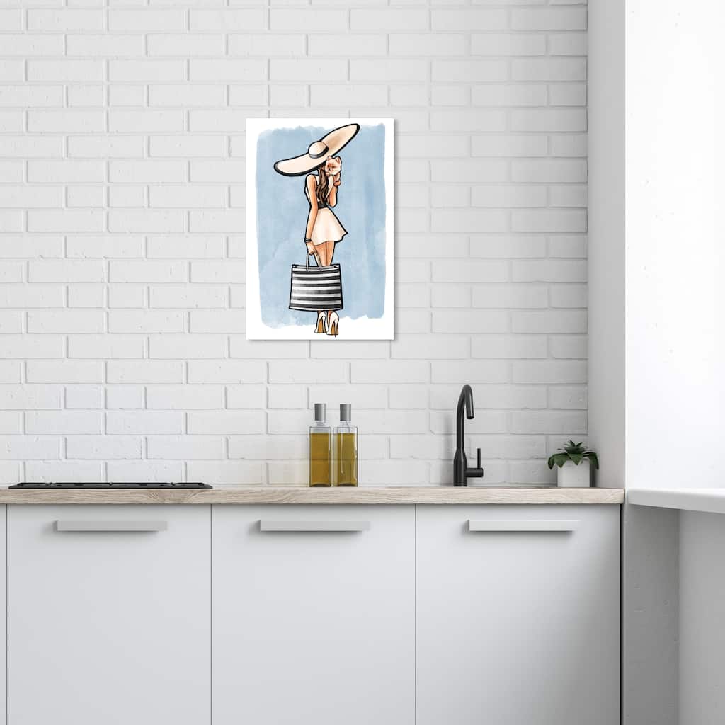 Wynwood Studio Canvas Fashion and Glam Glam with Friend Blue and Light Blue Glam Wall Art Canvas Print
