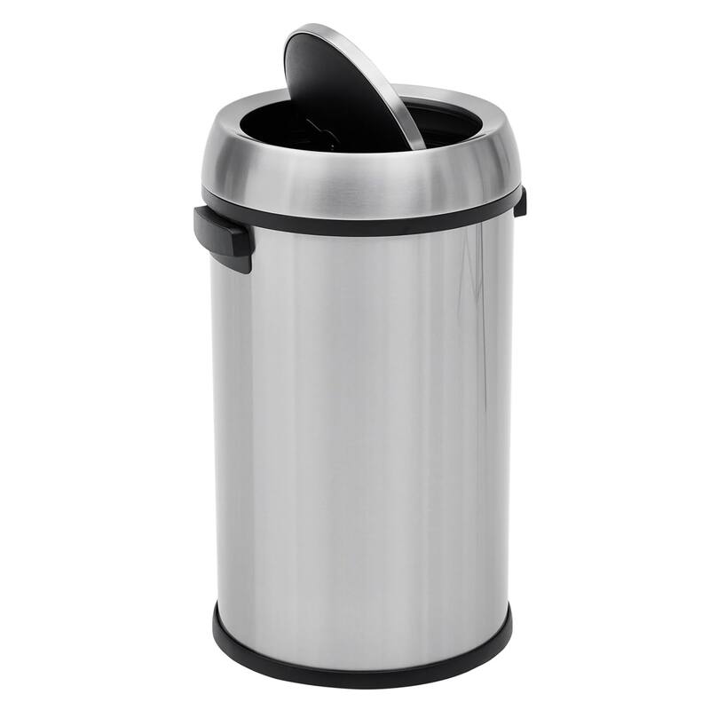 17 Gallon Stainless Steel Kitchen Waste Bin, 65L High-Capacity - Silver