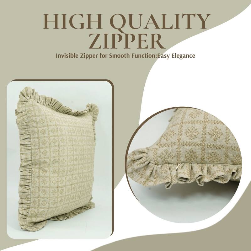 Sophisticated Classic Indian Block Print Cushion Cover- CHOCOCHIP