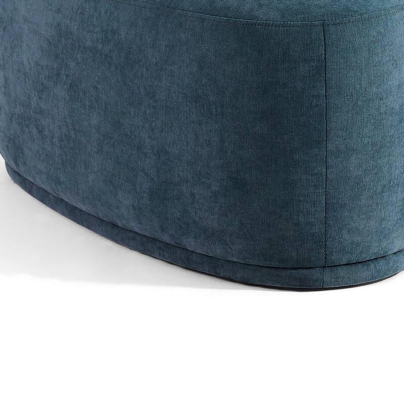 Leon 43" W Modern Oversized Chenille Triangular Cheese Ottoman