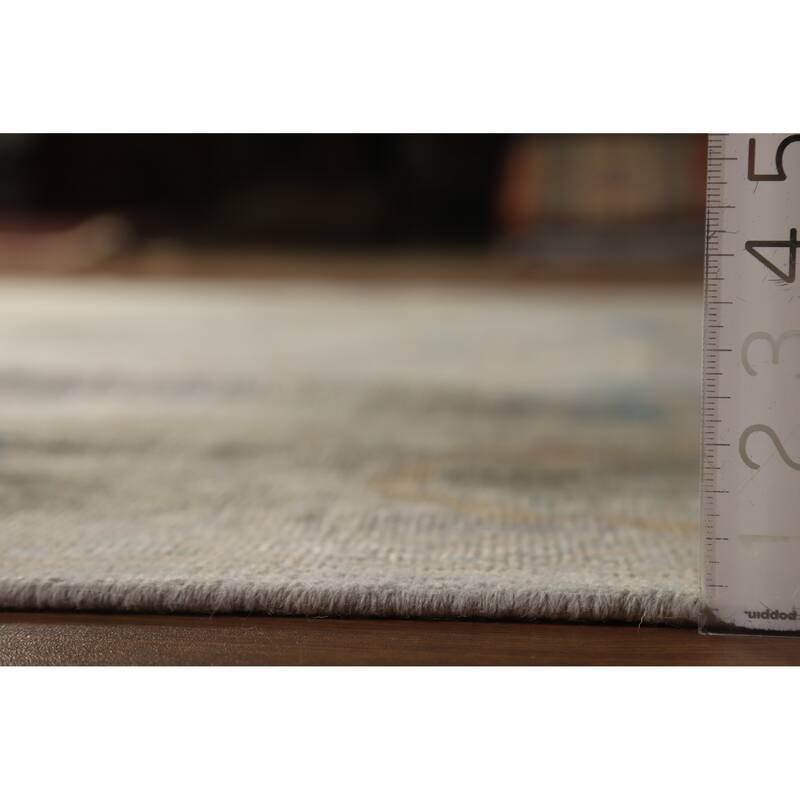 Hand Knotted Oriental 100% Wool Carpet Transitional All-Over Greys & Charcoal Oushak Area Rug - 9' 11'' X 8' 1''