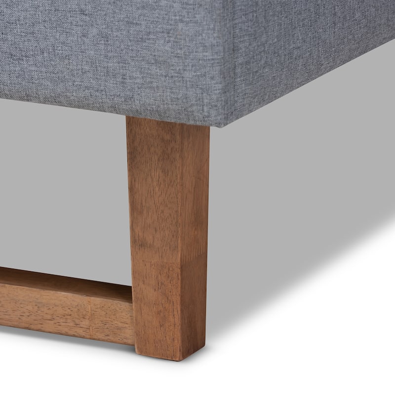 Carson Carrington Inglerud Upholstered Ash Walnut Wood Platform Bed
