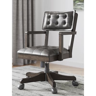 Signature Design by Ashley Breckington Brown Home Office Desk Chair - 28.75" W x 28.75" D x 38" H