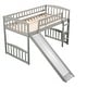 preview thumbnail 19 of 24, Kids Twin Size Loft Bed with Slide, Ladder and Underbed Activity Space