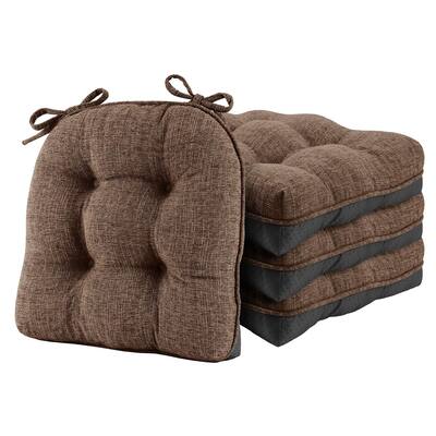 Kitchen Chair Cushions Set of 4, Non-Slip Chair Cushions for Dining,Shredded Memory Foam Chair Pads with Ties,15.5" x 15.5"