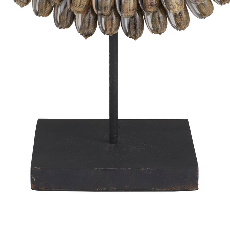 Brown Shell Handmade Necklace Decorative Sculpture with Stand