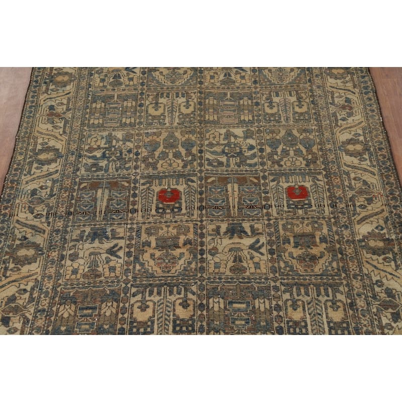 Distressed Bakhtiari Persian Vintage Rug Hand-Knotted Wool Carpet - 5'4"x 10'1"