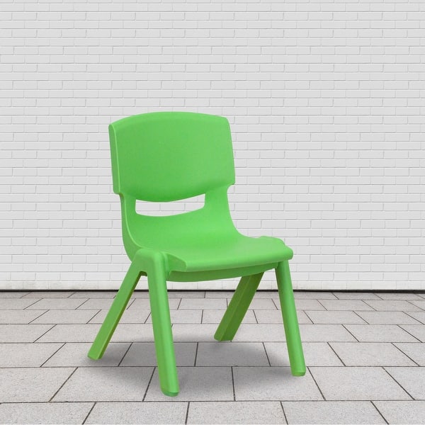 slide 2 of 57, 10PK Plastic Stackable Preschool Chair, 10.5" Seat Height - 14"D x 12.5"W x 20"H Green