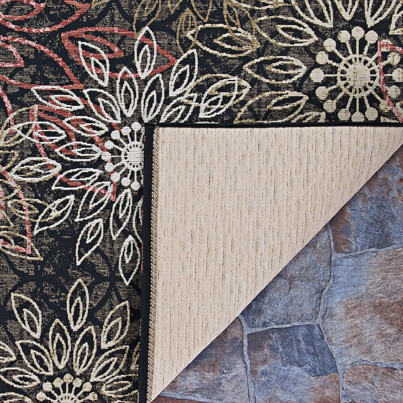 Dream Decor Rugs Gelato Salerno Black Multi Indoor Outdoor Area Rug